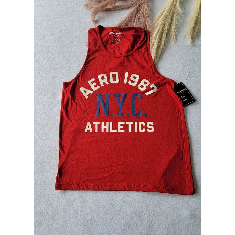 Aeropostale Tank Top Mens; L And XL Red Logo Sleeveless Shirt Casual‎ Gym Summer